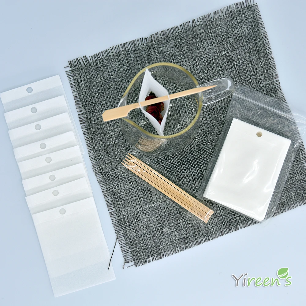 ! 60 X 80mm Tea Tools Filter Paper Bags With Hole For Coffee Packages Insert Sticks