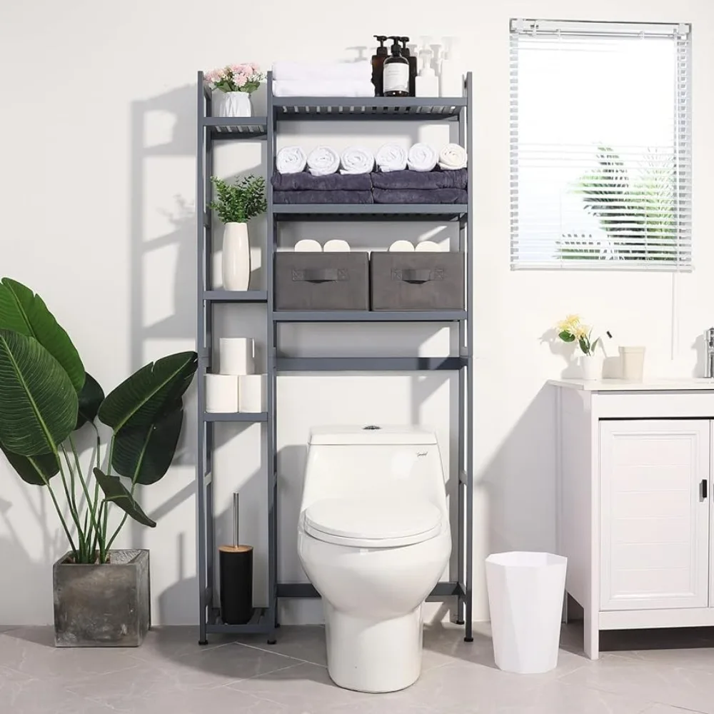 

Стеллаж для хранения в ванной комнате с регулируемыми полками и водонепроницаемыми подставками для ног, компактный стеллаж для хранения в ванной комнате, шкаф для ванной комнаты