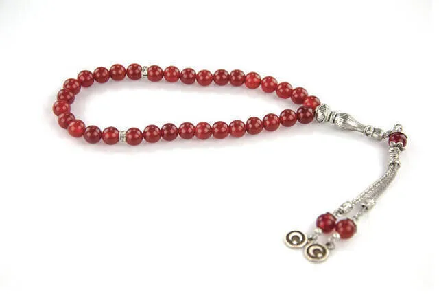 IQRAH Red Agate Ceyt Stone 33 Rosary