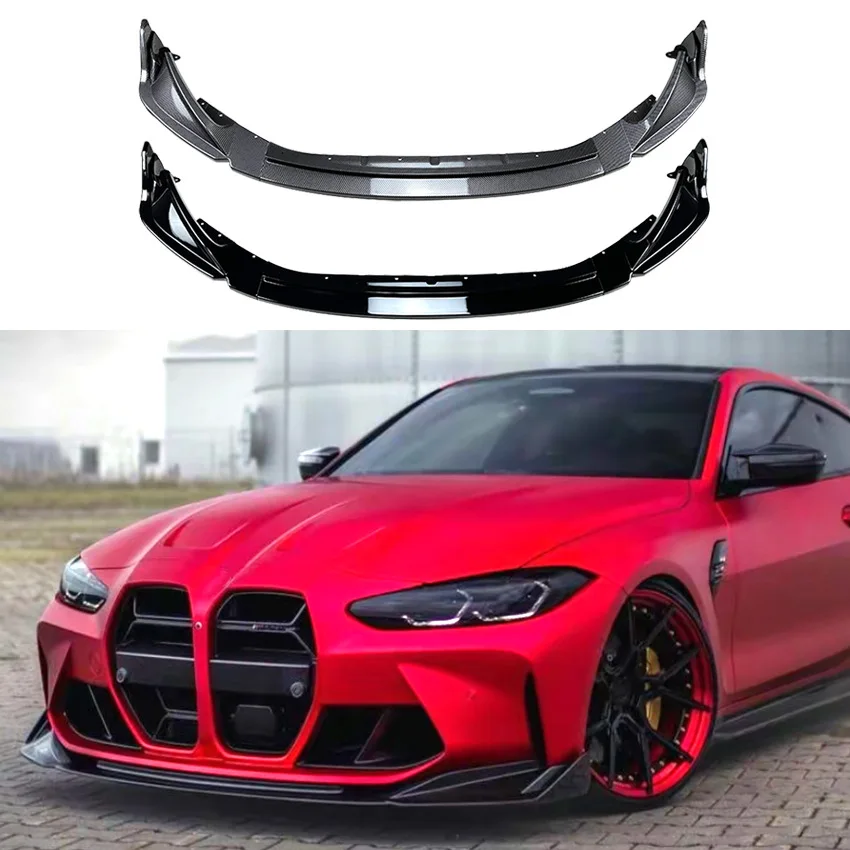 

Автомобильные аксессуары, новинка, губа переднего бампера для BMW M3 G80 M4 G82 2021 + глянцевые черные канатовидные сплиттеры, защитная накладка для автомобилей
