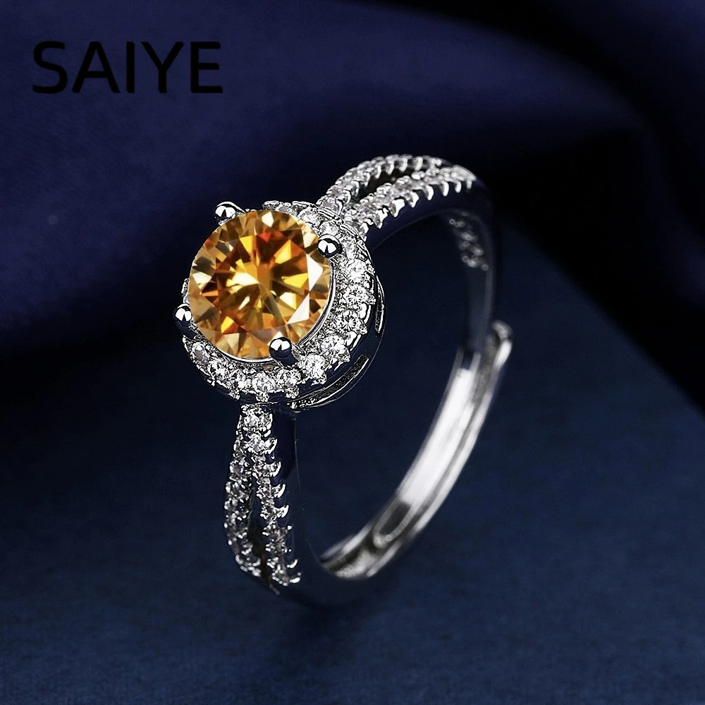 Elegant Blue Halo CZ Adjustable Sterling Silver Ring for Women - Fine Jewelry Gift