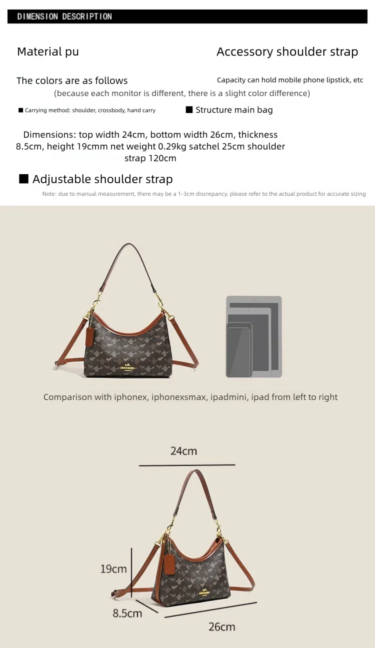 Modische Schultertasche im französischen Stil mit Blumenmuster, große Damenhandtasche aus PU-Material, Retro-Umhängetasche – Detail 4
