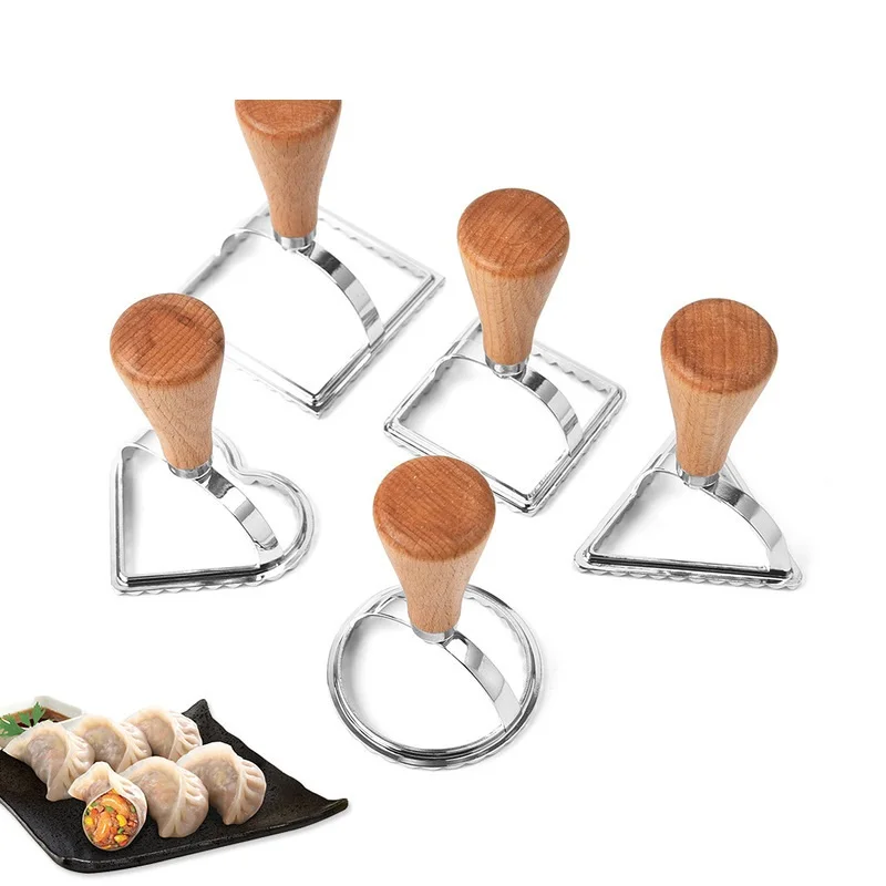 

Wood Handle Zinc Aluminum Alloy Biscuit Mold Pastry Cake Dumpling Skin Cake Mold Cake Cutter Kitchen Baking Tool