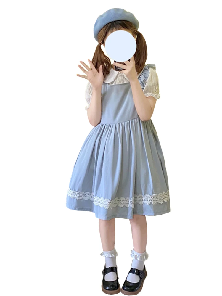 

2022 Japanese Sweet Women Lolita Dress Cute Bowknot Solid Pleated Suspender Dresses New Fashion Sleeveless Female JSK Dress