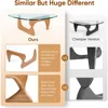 Triangle Glass Coffee Table Modern Noguchi Coffee Table, Vintage Glass, and Wood End Table, Solid Wood Base and Clear Glass Top 6