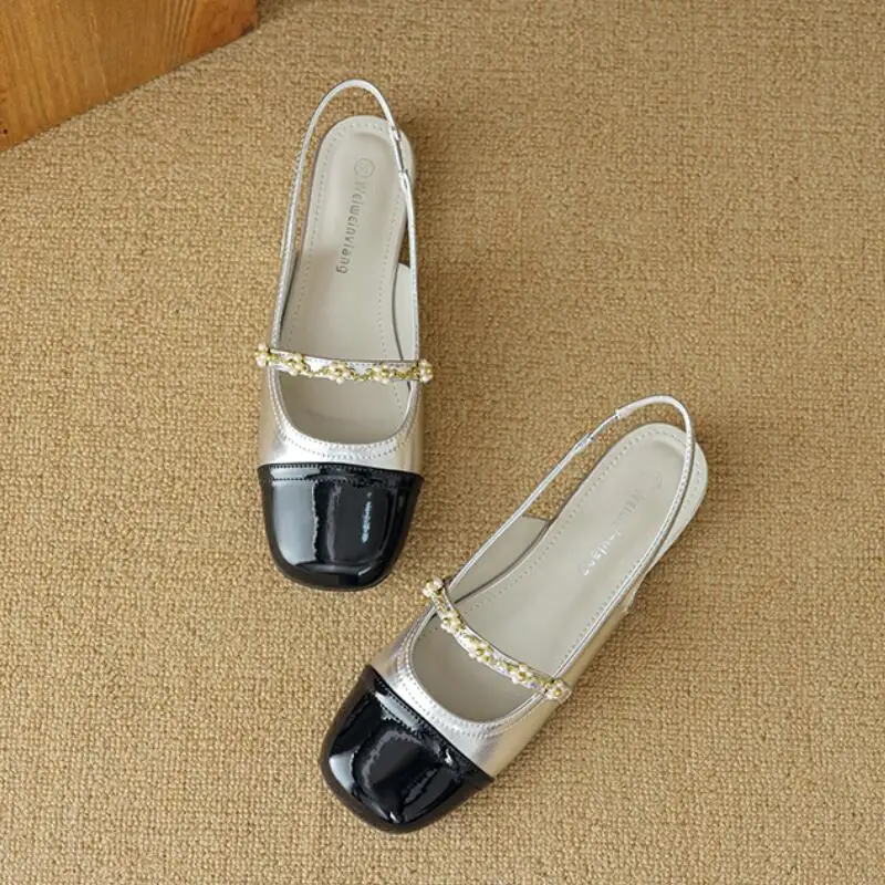 Fashion Mix Color Sandals Women NEW Summer Mules Shoes Female Casual Slingback Slip On Flat Heel Mary Jane Shoes Zapatos