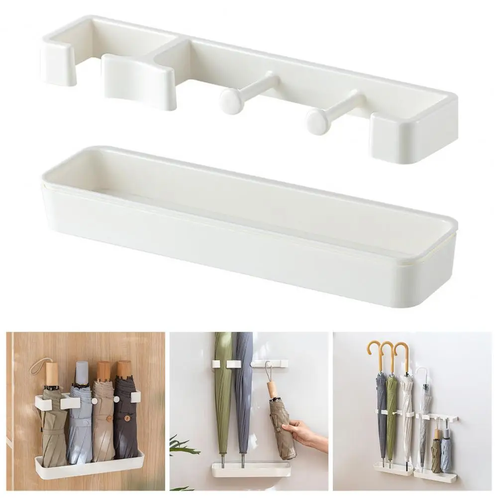 Umbrella Leaching Shelf Umbrella Holder Partition with Bracket Built-in Drain Box Draining Wall-mounted for Home
