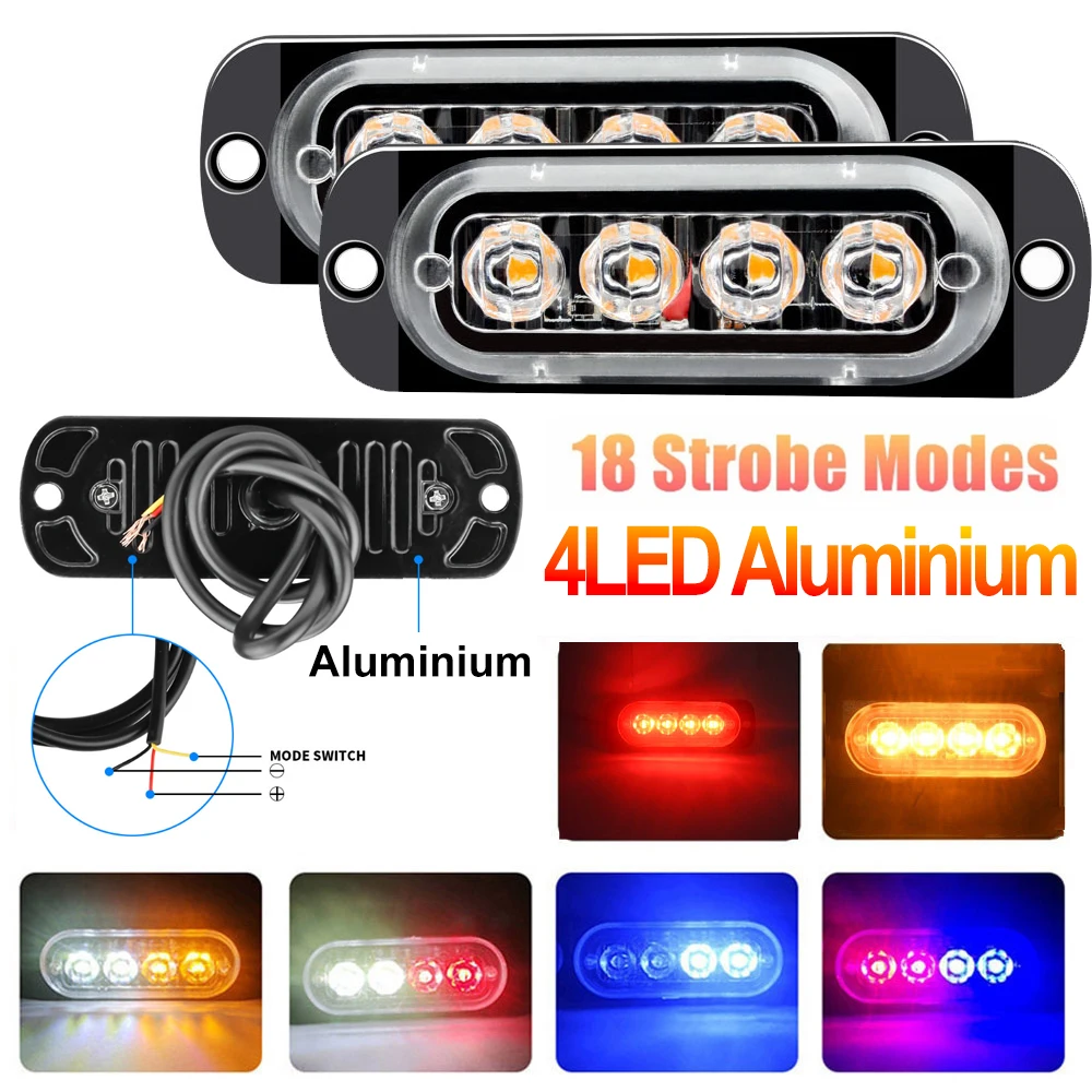 Led Strobe Warning Light 12V-24V