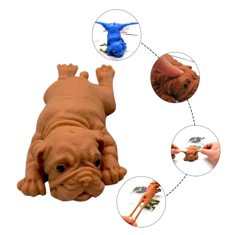 12 Stretchy Dog Puffer Toys - Fun Long Stretch Toys - Soft & Flexible - Doggy Lover - Fidget Sensory Toy