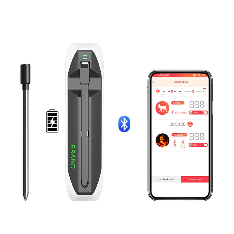 Wireless Meat Thermometer Remote Digital Kitchen Cooking Food Meat Tools Smart Digital Bluetooth Barbecue Thermometer