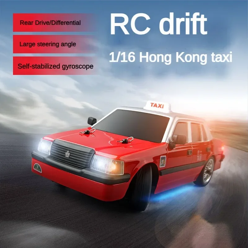 MN38 1/16 RC Car Rear Drive Drift Hong Kong Taxi Model Electric Remote Control Full Size Hong Kong Taxi Toy Boy Toys 3