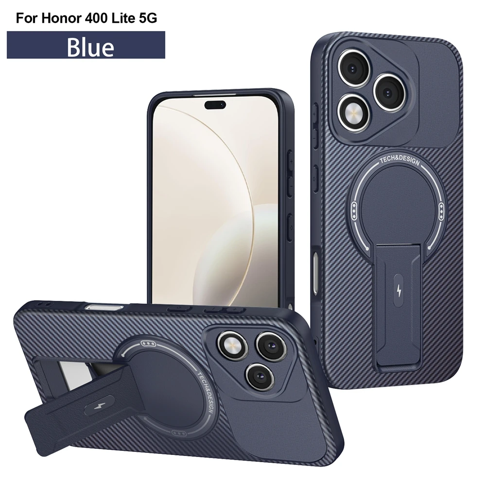 Shockproof Armor Magnetic Wireless Charging Phone Case with Bracket Cover