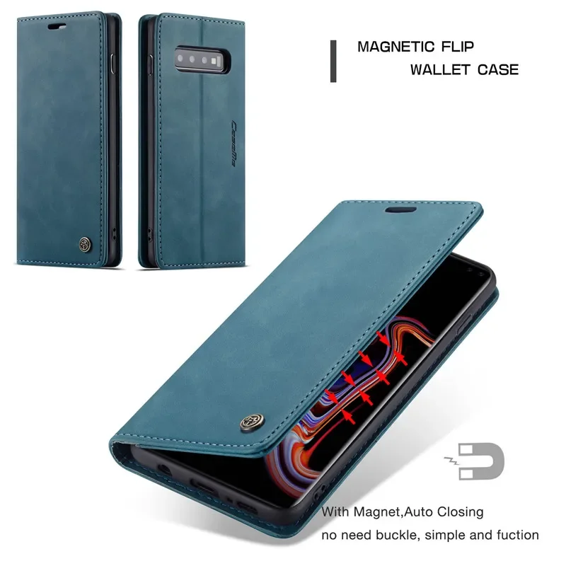 Borsa In Pelle Deluxe Per Samsung Galaxy S10 + S10E S10 5G Custodia A Portafoglio Magnetica A Conchiglia Autochiudente Samsung Galaxy S10 Plus