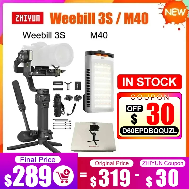 ZHIYUN Weebill 3S Combo 3-Axis Handheld Gimbal Stabilizer for Sony Canon Panasonic Nikon DSLR Mirrorless Cameras camera gimbal stabilizer