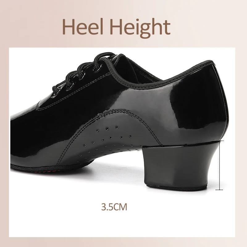 Dance Shoes Men's Latin Dance Shoes Split Sole Jazz Ballroom Heel Height 3.5CM
