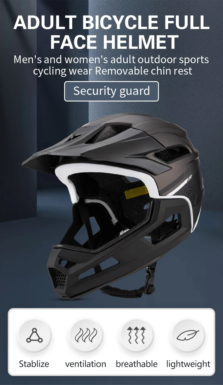 Description Picture 2 of itemEastinear's New Adult Bicycle Helmet Full-face Detachable Outdoor Sports Motorcycle Skateboard Riding Helmet Protects the Head