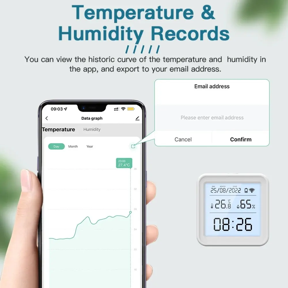 Temperature humidity sensor temperature humidity meter Tuya New WiFi Temperature Humidity Sensor Smart Life Backlight Hygrometer Thermometer Sensor Support Alexa Google Home Assistant