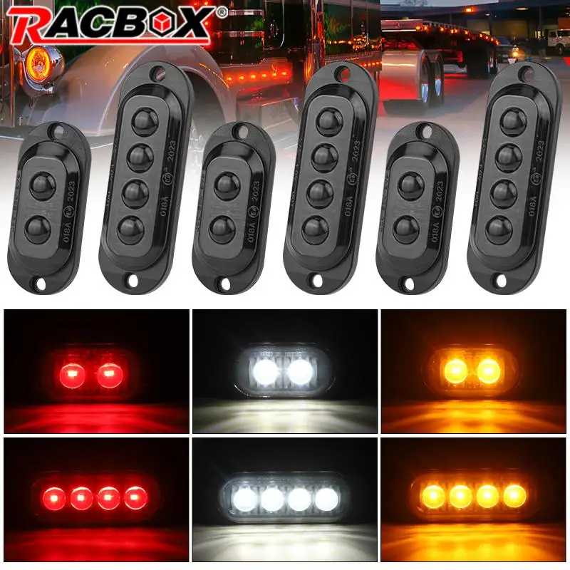 Truck Side Clearance Marker Lamp Warning Tail Lights LED Side Marker Lamp Indicator for Car Bus SUV Lorry Trailer RV 12V 24V
