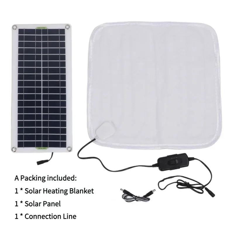 Solar Heating Pad 12V 50W Solar Heating Pad Winter Warm Foot Pad Warm Shoe Pet Heating Blanket Electric Blanket Solar Electrical Accessories