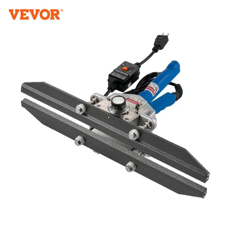 VEVOR FKR-400 16 Inch Heat Crimp Sealer Bag Crimper Hand Held Temperature Control For Mylar Aluminum Foil Kraft Cellophane Bags 100pcs premium smell proof pouches double sided color mylar foil flat baggies heat sealable food sample ziplock bags small size