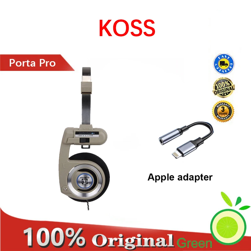 

KOSS porta pro Apple conversion line Gauss PPP Earphones Black Blue Subwoofer Headset Wired Vintage Influencer