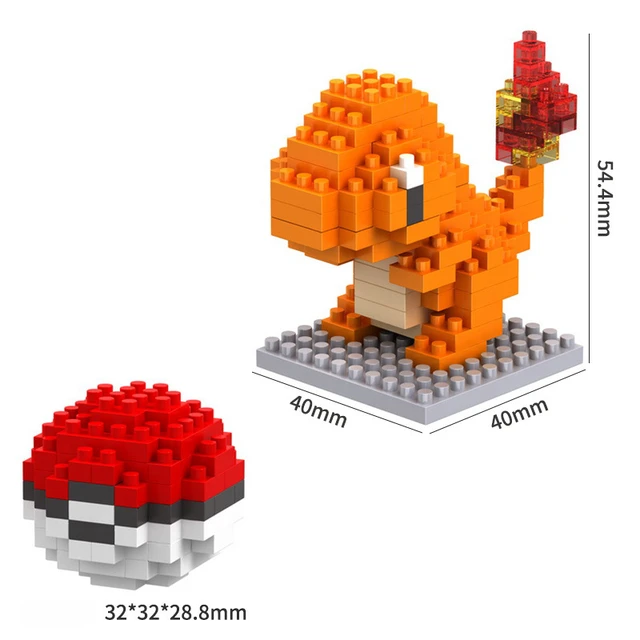 Pokemon 81 Style Pokemon Blocks Building Blocks Kawaii Cartoon Picachu Animal Mini Model Education Game Graphics Pokemon Toys 6