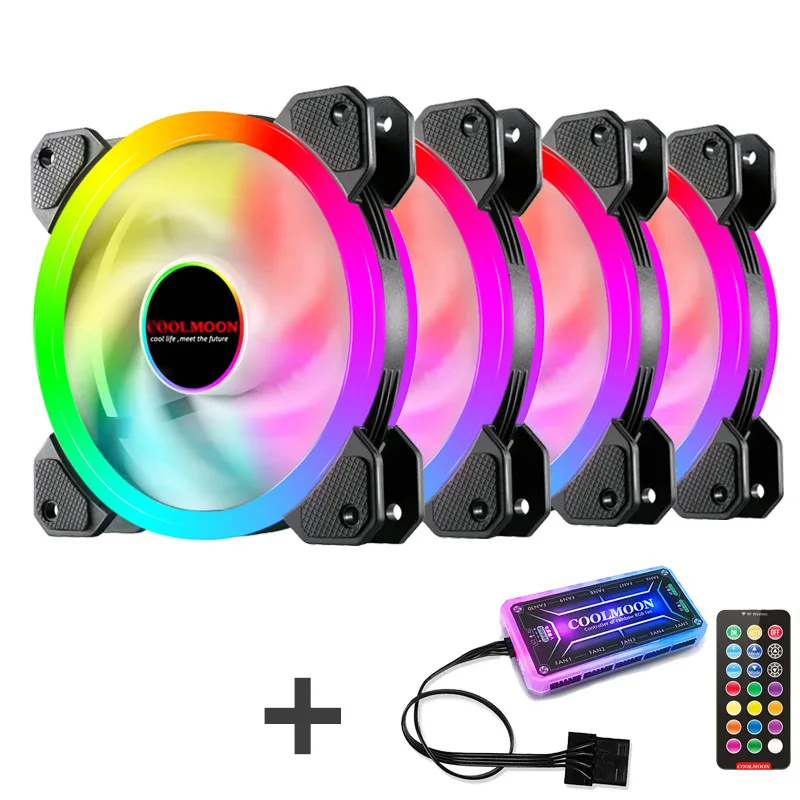 Amazon.com: pcs 10 Fan Case PC Lab】COOLMOON 【Small Connectors RGB Adjust Fan PC Computer Coolmoon AXYB PC用ファン・クーラー