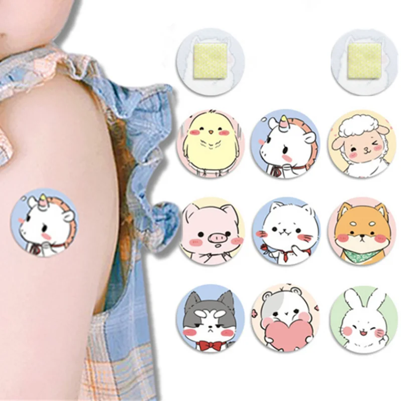 

120pcs/pack Cartoon Round Band Aid Injection Skin Wound Plaster Patch for Children First Aid Medical Strips Adhesive Bandages