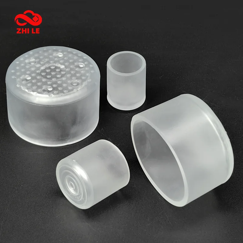 Furniture Table Foot Tip Chairs Legs Silicone Pad Protector Cover Transparent Round Rubber Pipe Plug Lid Tube Hole Protection