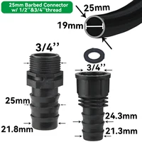 Garden Drip Irrigation Watering System 16mm 20mm 25mm PE Hose Adapter Barb Tee Elbow To 1/2" 3/4" Male Female Thread Connector 2