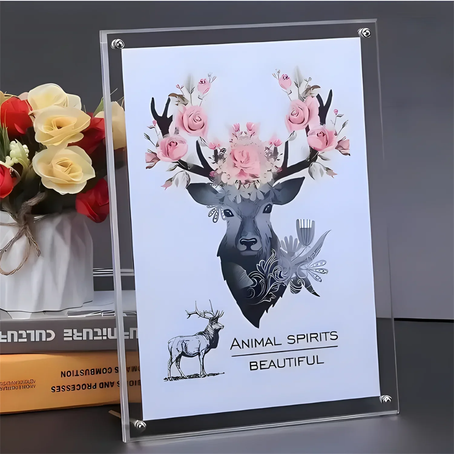 Transparent Photo Frame Acrylic Photocard Holder Picture Frame Kpop Album Poster Tag Display Stand Desktop Ornament photo frame acrylic display holder