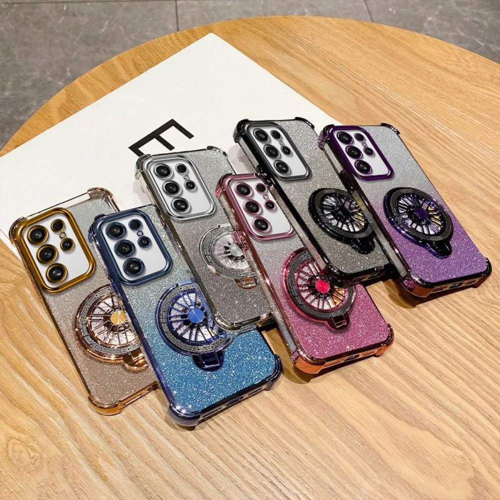Electroplate Protective Phone Case with Ring Bracket Cover