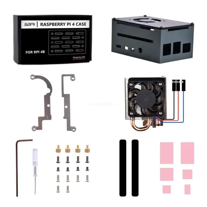 

Advanced Metal Case for RaspberryPi4B with Thin Ice Tower Cooler Dropship