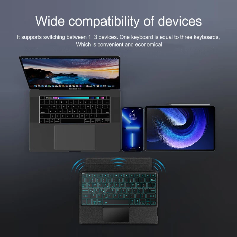 Huwei-capa de Teclado Mágico para Xiaomi Pad Capa para Tablet Espanhol Português Xiaomi Pad Pro Redmi Pad se 11 - Imagem 5