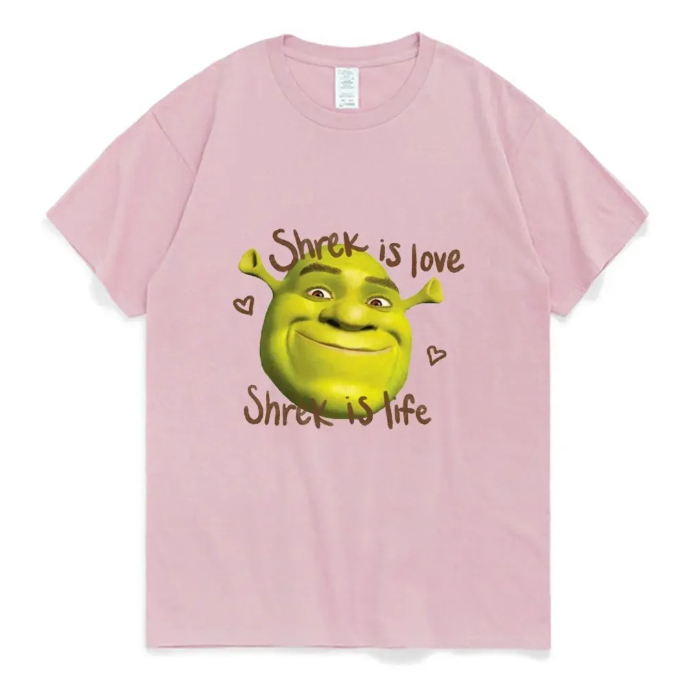 Cotton T Shirt Shrek Is Love Shrek Is Life Print T Shirt Men Women Summer Cotton Oversized Comfortable Trendy Fashion Short Sleeve Tees cotton t shirt,t shirt