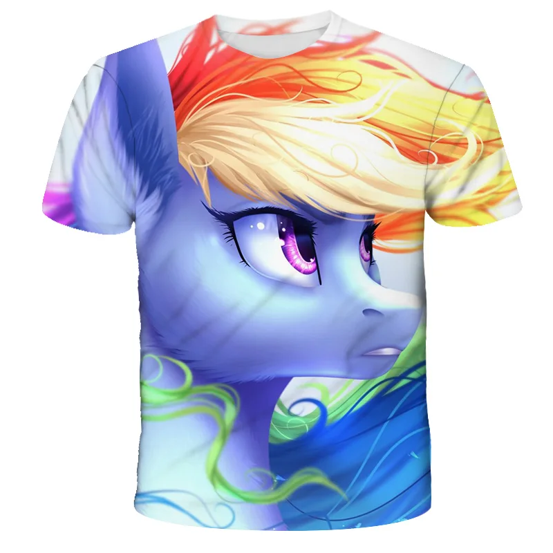 T-Shirts near me 2022 summer new style very cute 3d print pony T shirt kid boys girls unisex short sleeve tops kids fashion loose T shirts funny christmas shirts