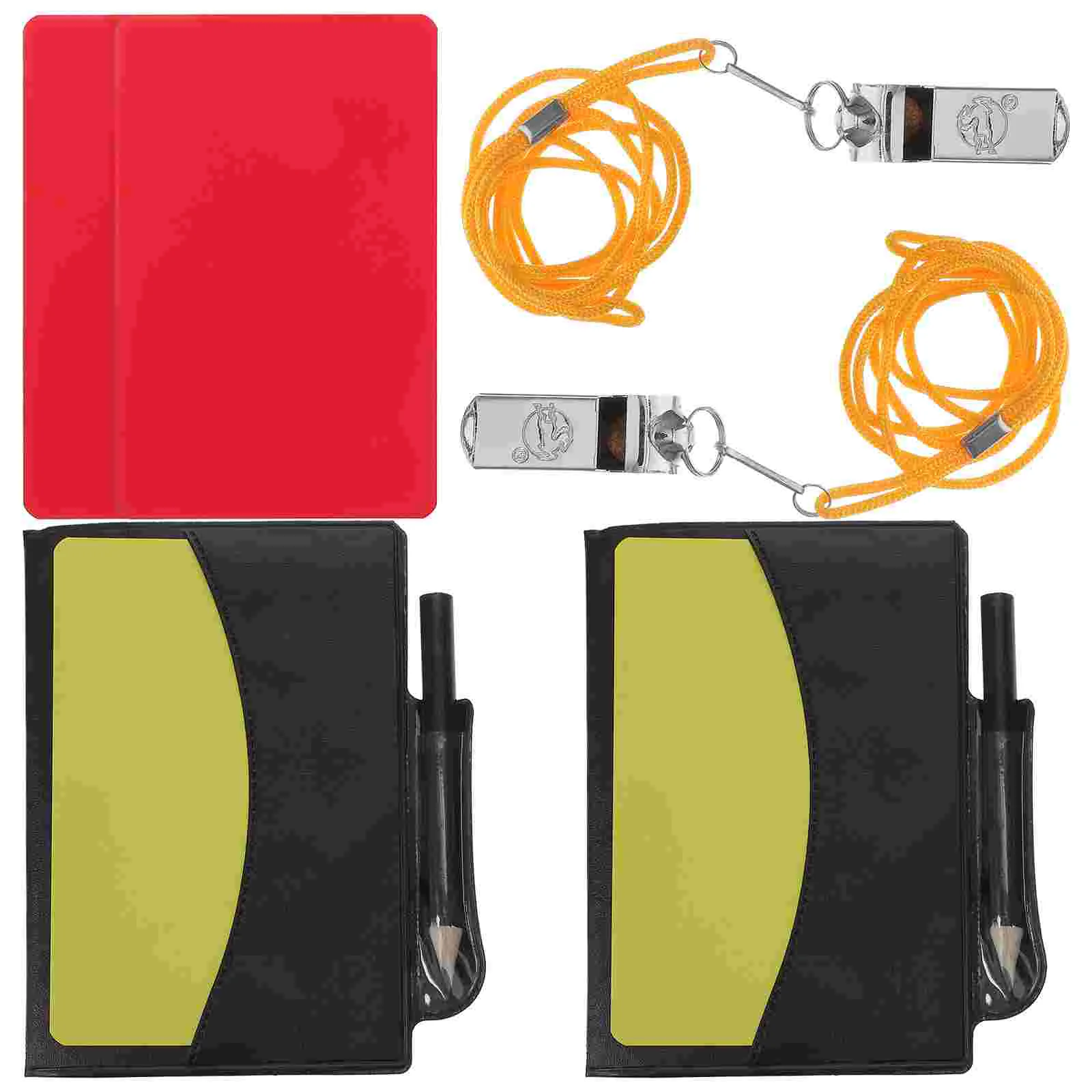 

Inoomp Metal Wallet Cards Referee Kit Red Yellow Whistle Score Pads Pencils Football Soccer Sweat Suit