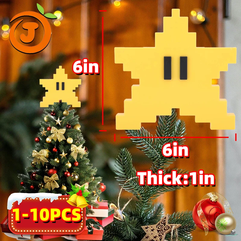 Cartoon Large Starfish Shape Pendant Xmas Super Marios Bros Star Christmas Tree Home Party Decoration Gifts