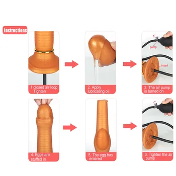 Inflated Anal Plug Dildo Vaginal Anal Ovipositor Butt Plug 18 Sex Toys For Men Women Prostate Massage Dilator Fake Penis Dildos 4