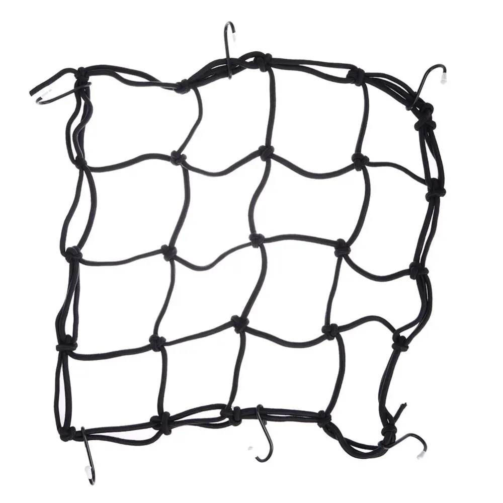 Motorcycle Bungee Net 1pc Motorcycle Luggage Net Bike 6 Hooks Hold down Fuel Tank Luggage Mesh Web Bungee Black Motorcycle Bike Tank Car Styling