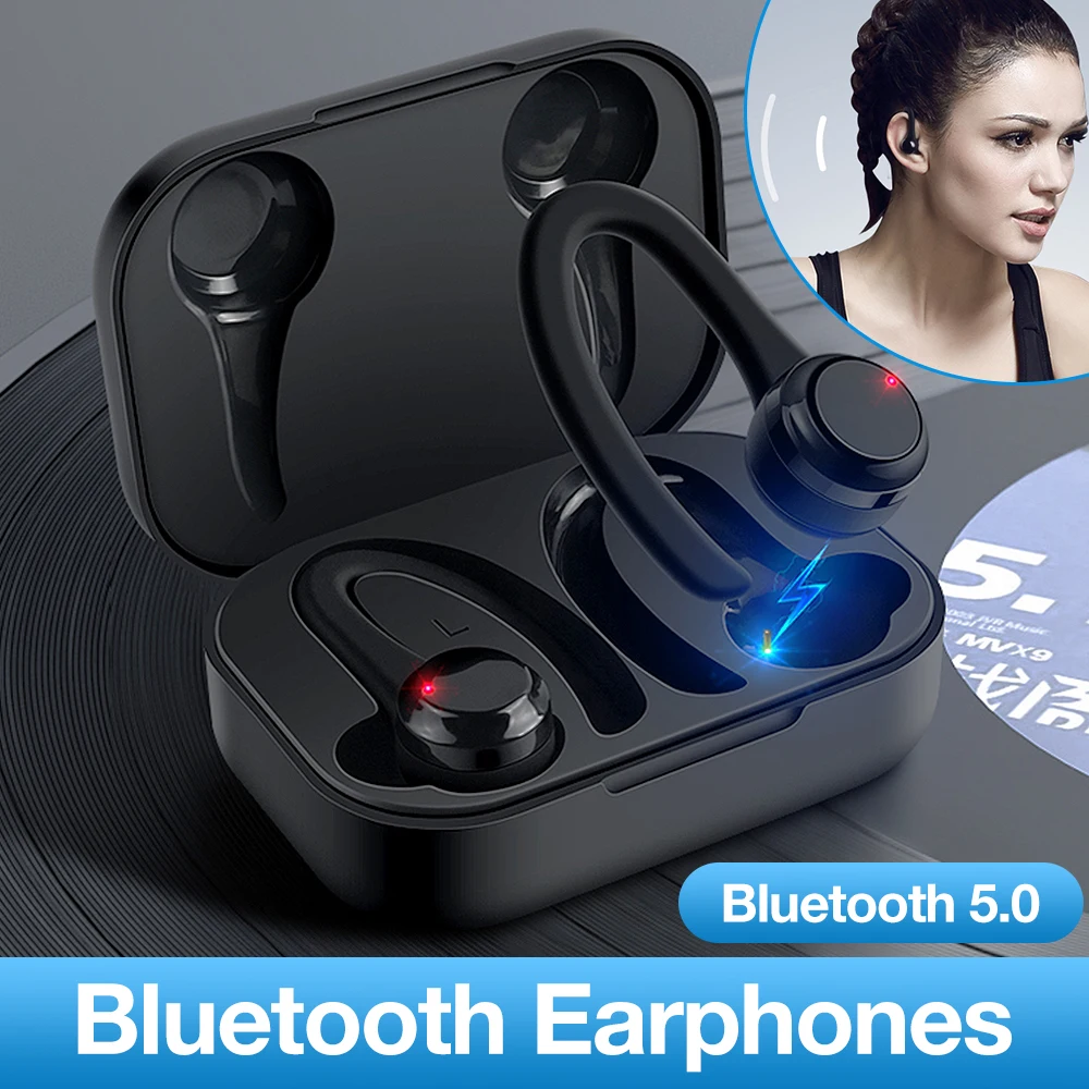 

Спортивные наушники Bluetooth 5,0, TWS наушники с ушным крючком, беспроводные наушники, стерео музыка, сенсорные водонепроницаемые наушники с громкой связью
