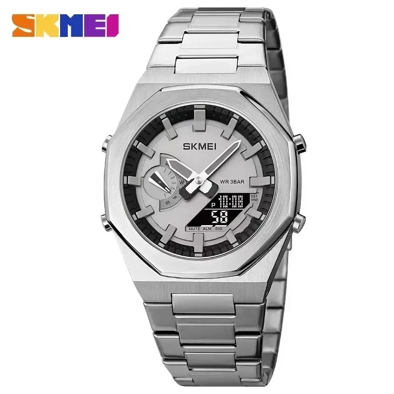 SKMEI 1816 Luxury Quartz Watch Mens Digital LED Dual Time Display