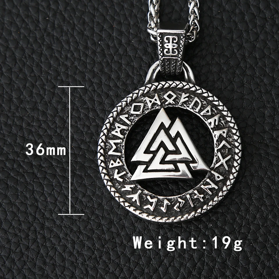 Collana Uomo Viking Valknut In Acciaio Inossidabile – Ciondolo Nodo Di Odino, Gioiello Wiccan Regalo - 5