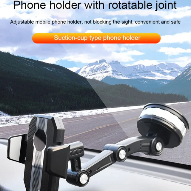 Suction-Cup Type Car Phone Holder Adjustable Car Phone Mount Dashboard Car Mount With Silicon Sucker