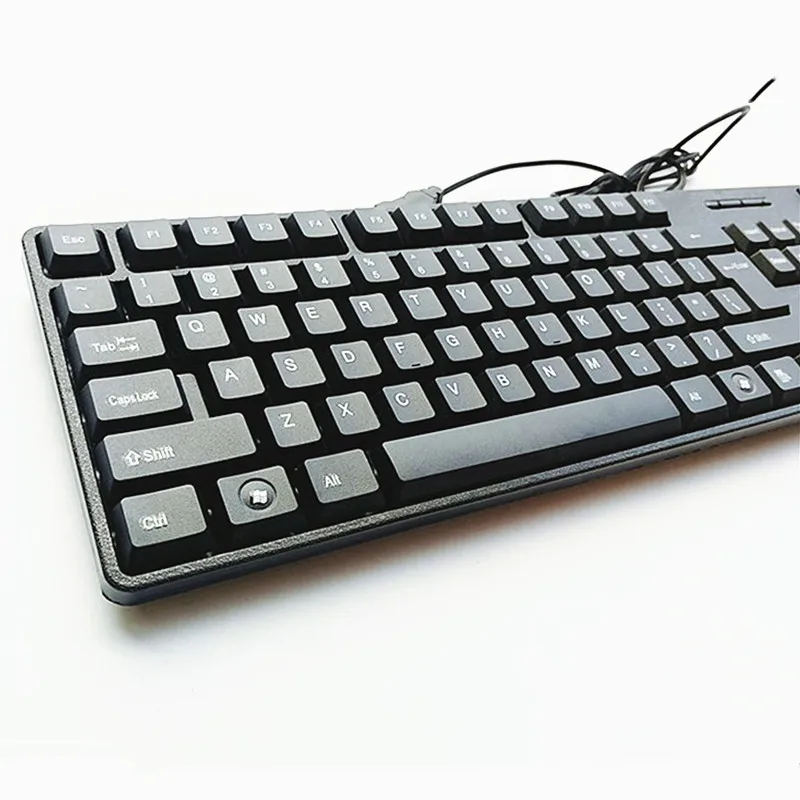 Teclado com Fio Profissional para pc 104 Teclas Tamanho Completo Russo Francês Árabe Plug And Play Motorista Livre - Imagem 5