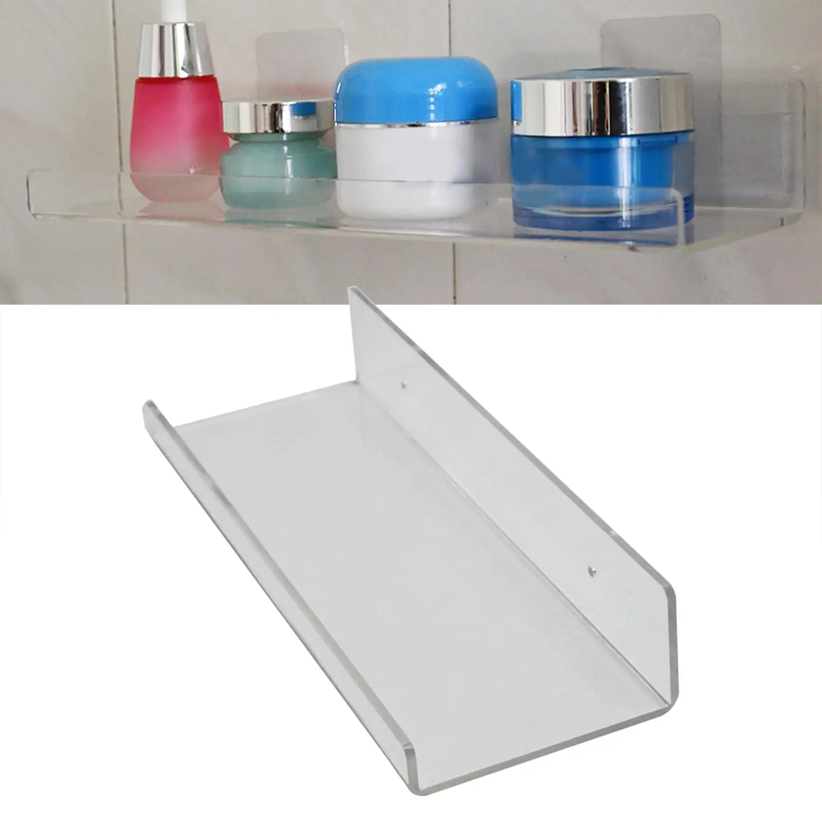 Mensola da parete in plastica da 2 pezzi, mensola galleggiante bianca da 17/32 cm, mensola da parete bianca, senza fori, per bagno e cucina | Leroy Merlin