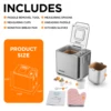 Neretva 20-IN-1 Bread Maker, Dual Heater 2LB Bread Machine BPA-Free Material & Nonstick Ceramic Pan Compact Bread Maker Machines 4