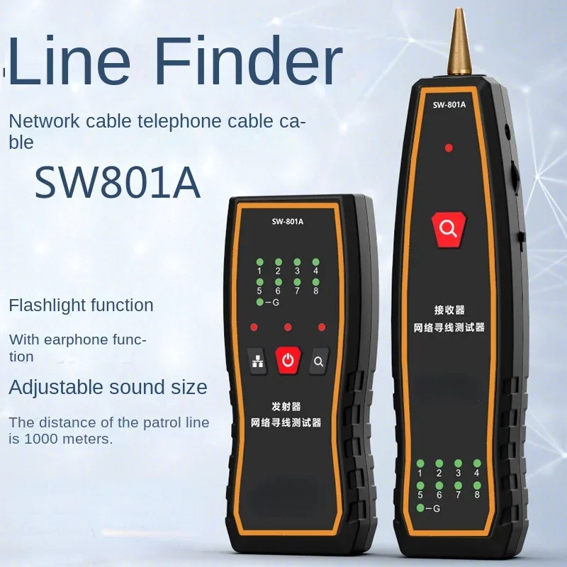 

Line Finder SW-801A Multi-Function Network Cable Tester Cable Wire Detector Anti-Interference Signal on/off