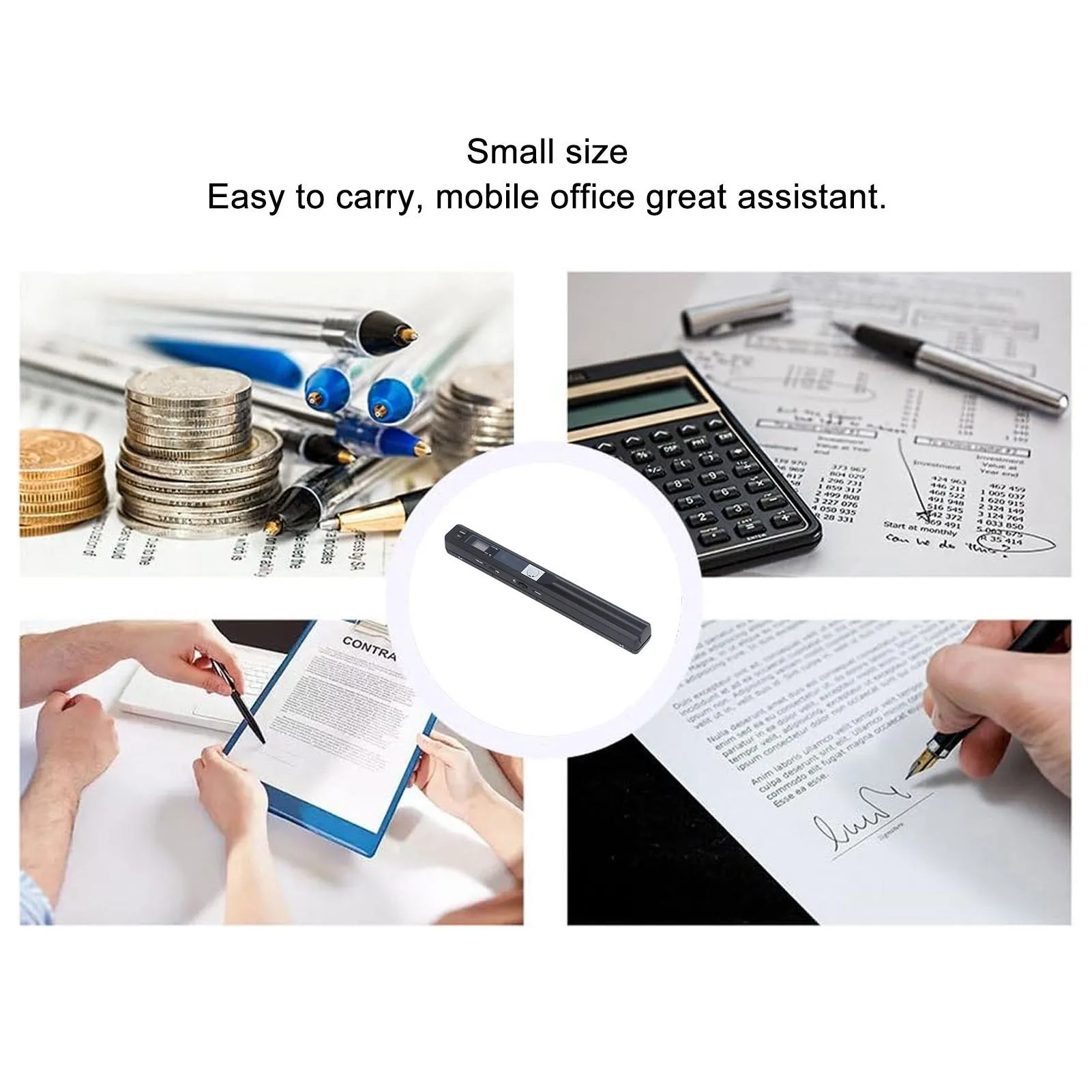 Portable Scanner 8.27 Inch PDF and JPG 900DPI Compact HD Scanning Mobile Document Scanner for Pictures
