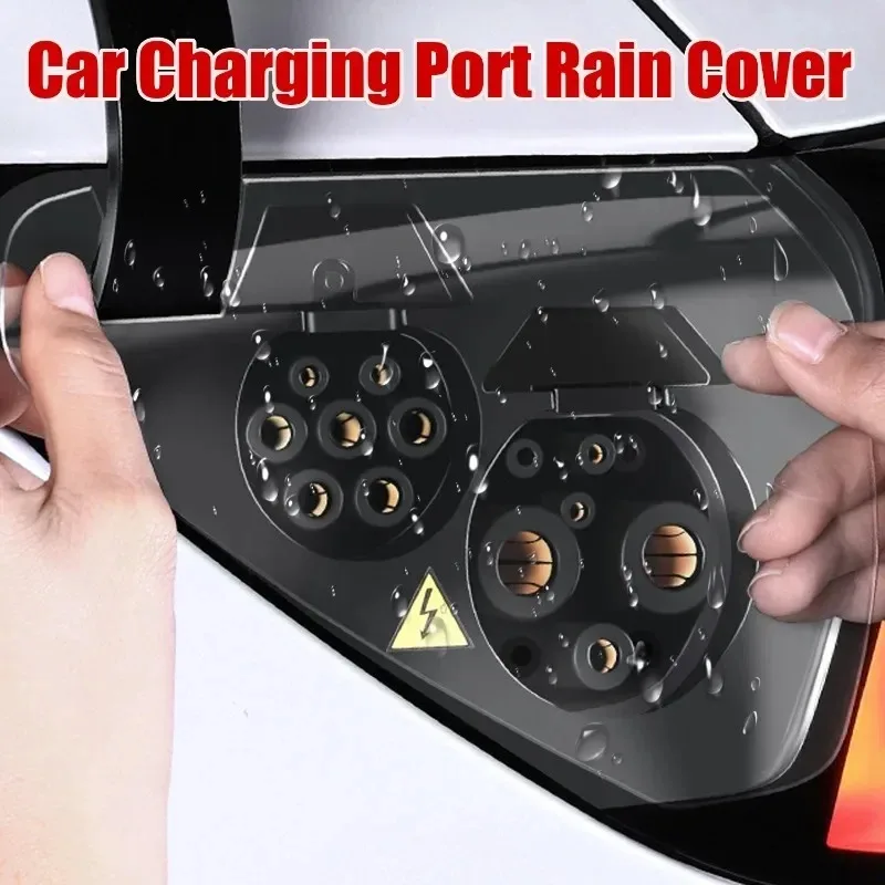 Charging Port Protection Cover Transparent for Tesla Model 3 Y Outdoor Rain Protection Dust Cover Rain Cover Accessories
